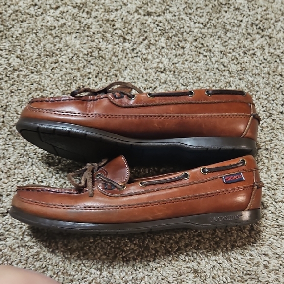 SAS Chestnut Leather Boat Shoes - Picture 4 of 7